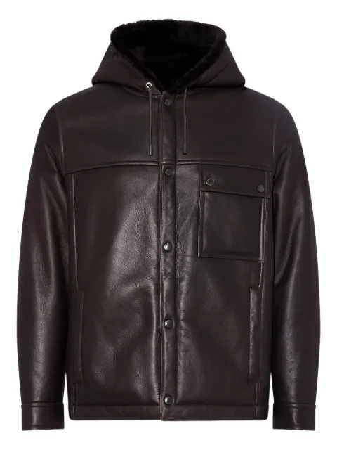 Yves Salomon veste en peau lainée à capuche