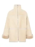 Yves Salomon suede-shearling panelled coat - Neutrals