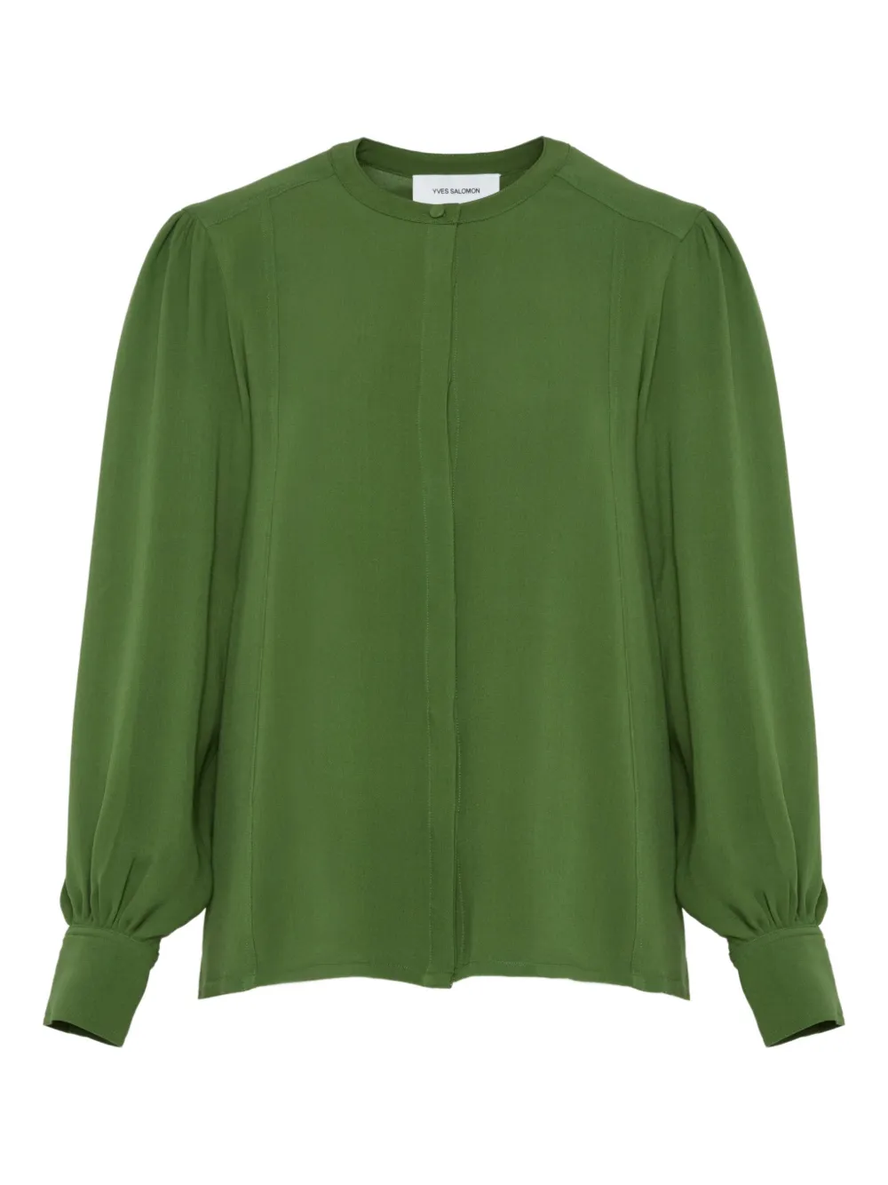 Yves Salomon Silk Shirt In Green
