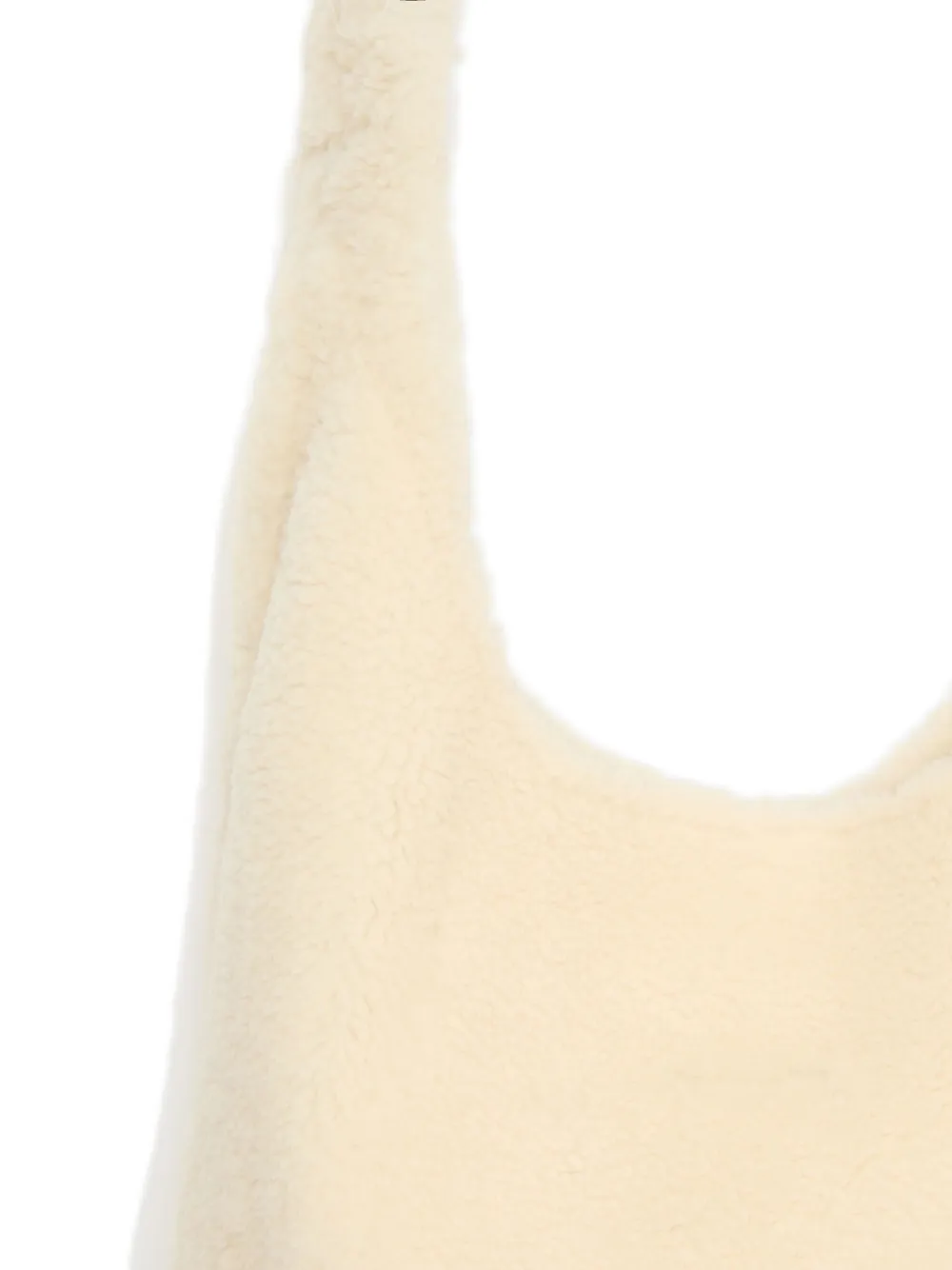 Yves Salomon Curly Merino Shoulder Bag In Neutral