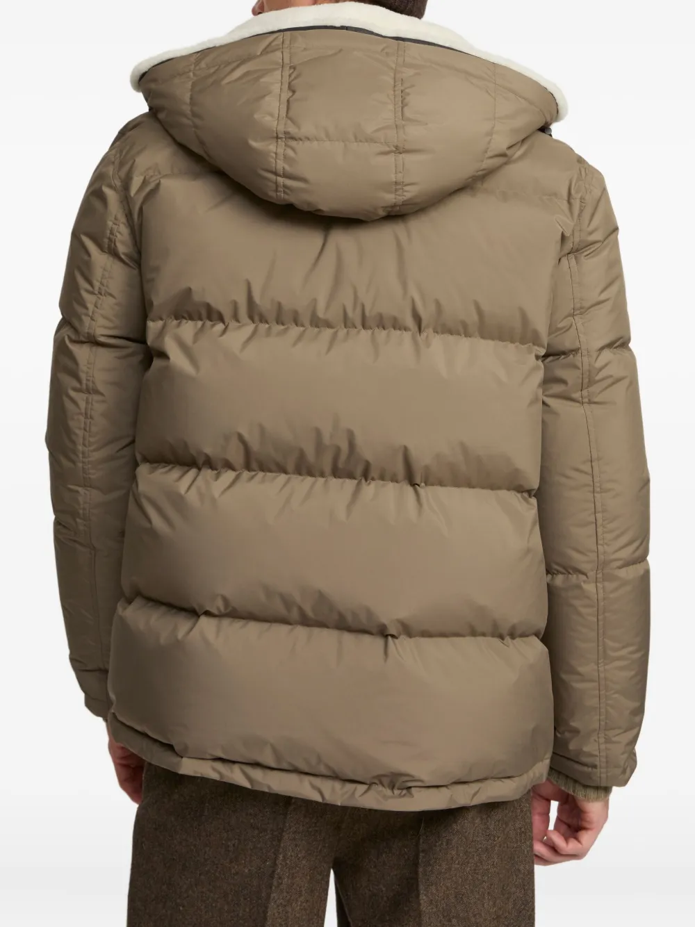 Yves Salomon Shearling-trimmed Hooded Padded Coat In Brown