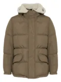 Yves Salomon shearling-trimmed hooded padded coat - Green