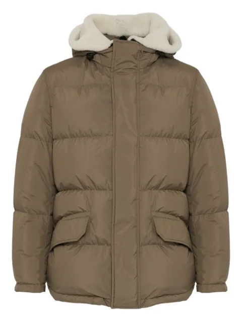 Yves Salomon shearling-trimmed hooded padded coat