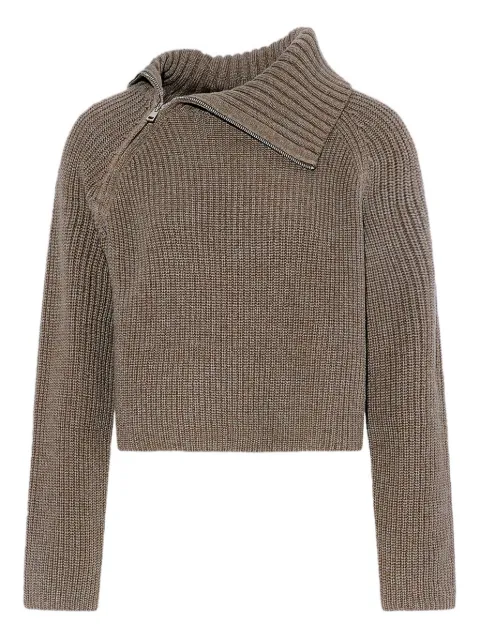 Yves Salomon zip-neck ribbed sweater