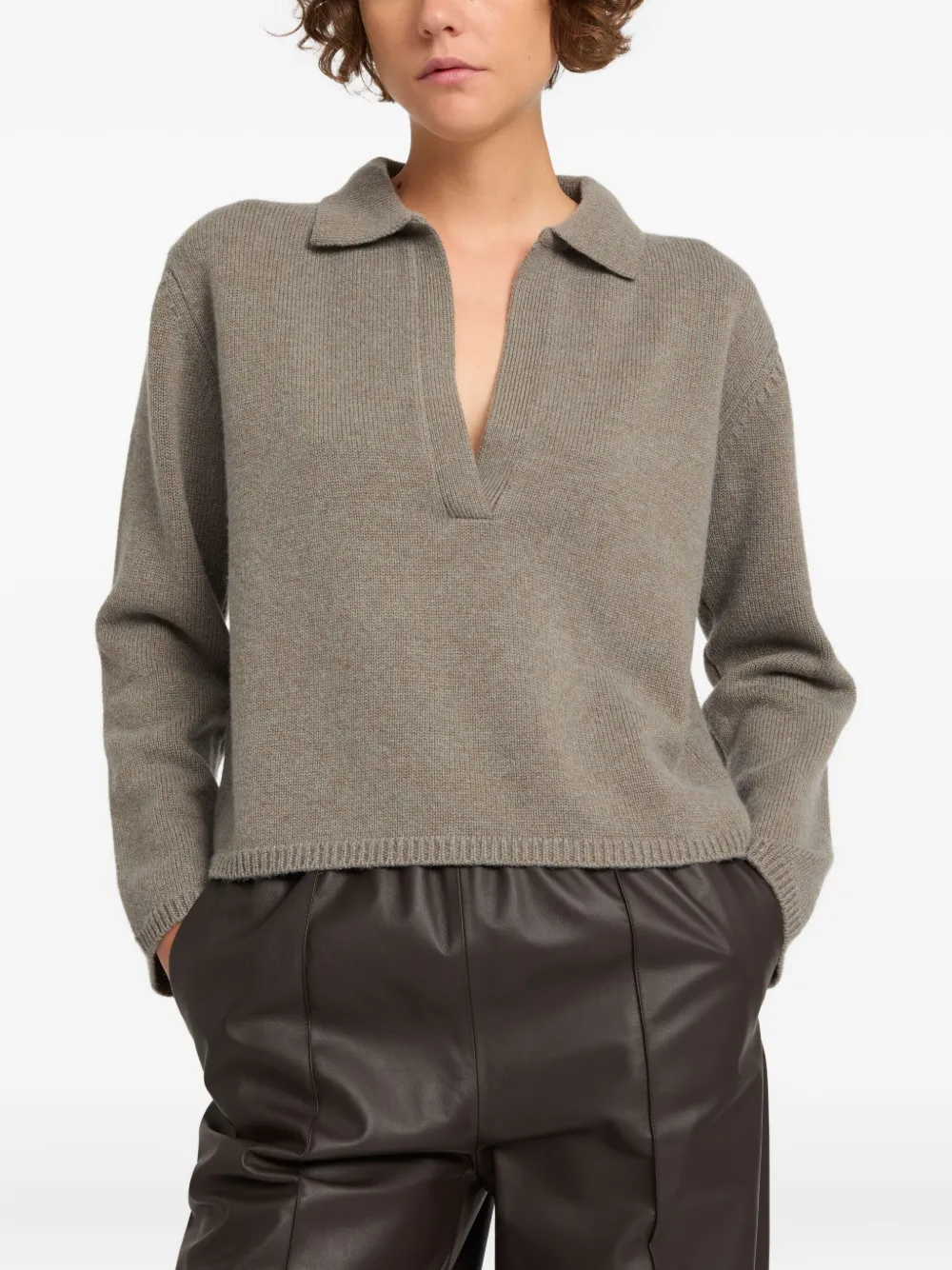 Yves Salomon Trui met polokraag Grijs