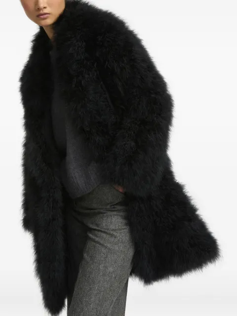 Yves Salomon feather-detailing coat