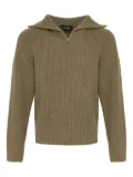 Yves Salomon half-zip ribbed sweater - Green