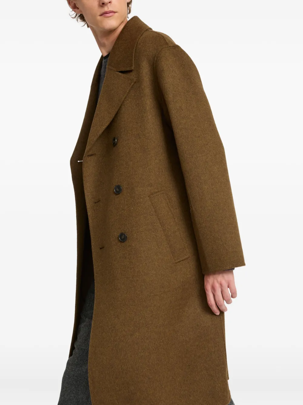 Yves Salomon Dubbelzijdige jas van kasjmier-wolblend Bruin