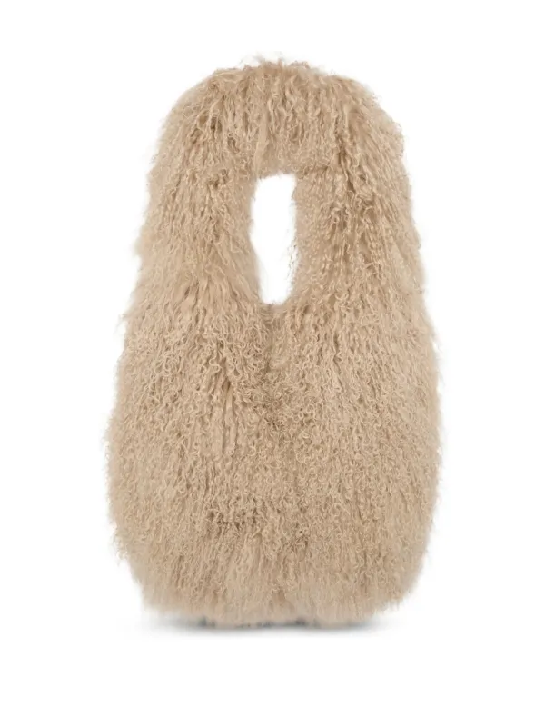 Yves Salomon Shearling Shoulder Bag in Neutrals