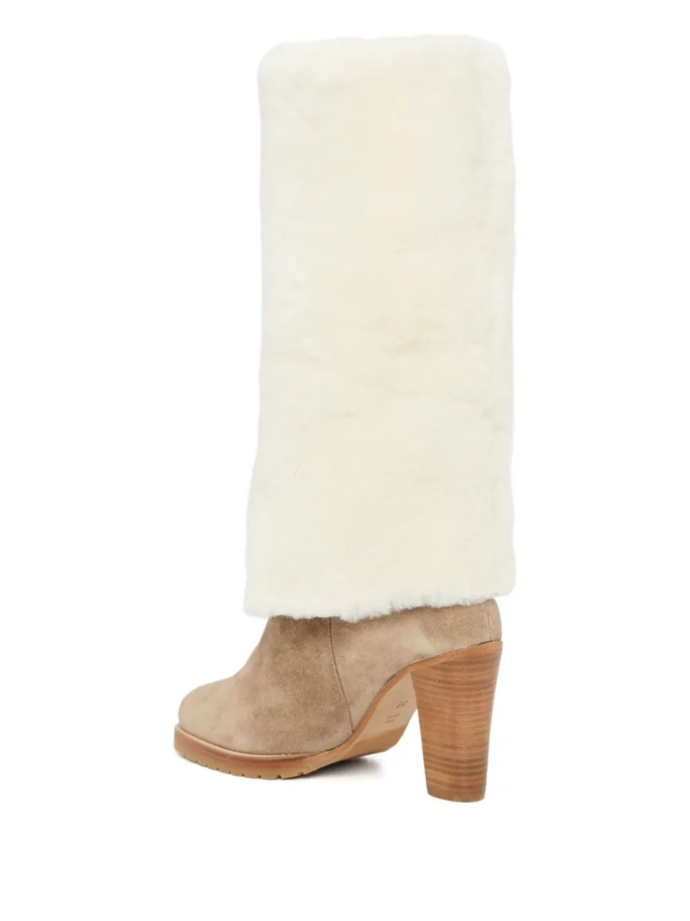 Yves Salomon Shearling Boots In Neutral