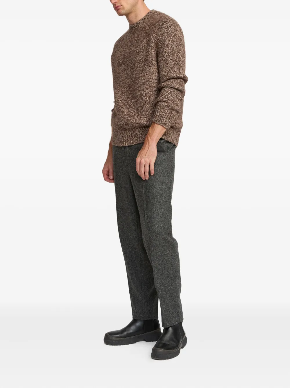 Yves Salomon Tweed straight broek - Grijs