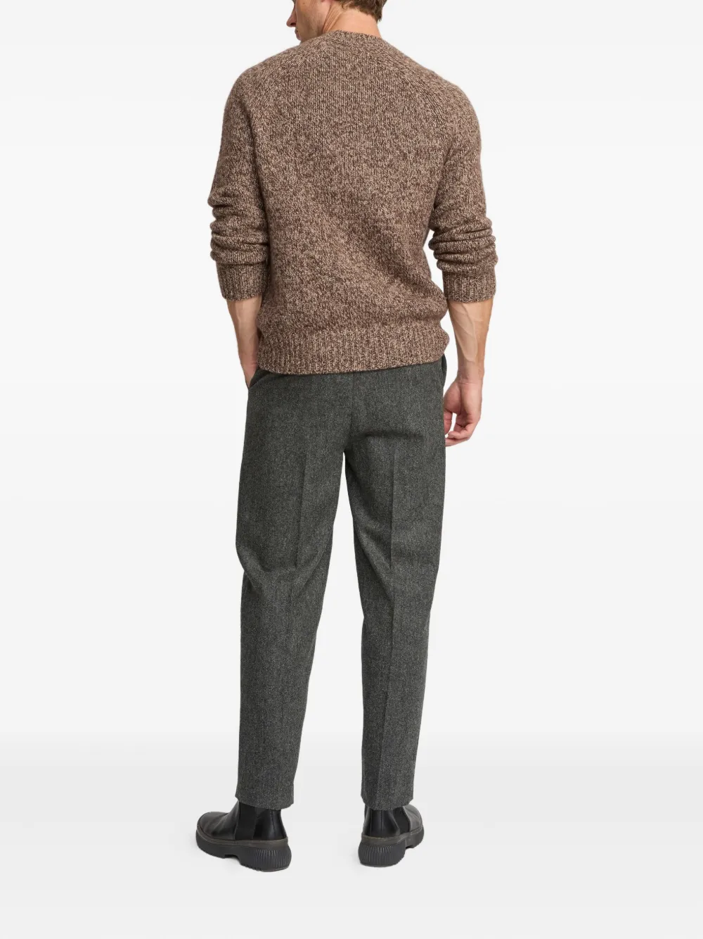 Yves Salomon Tweed straight broek Grijs