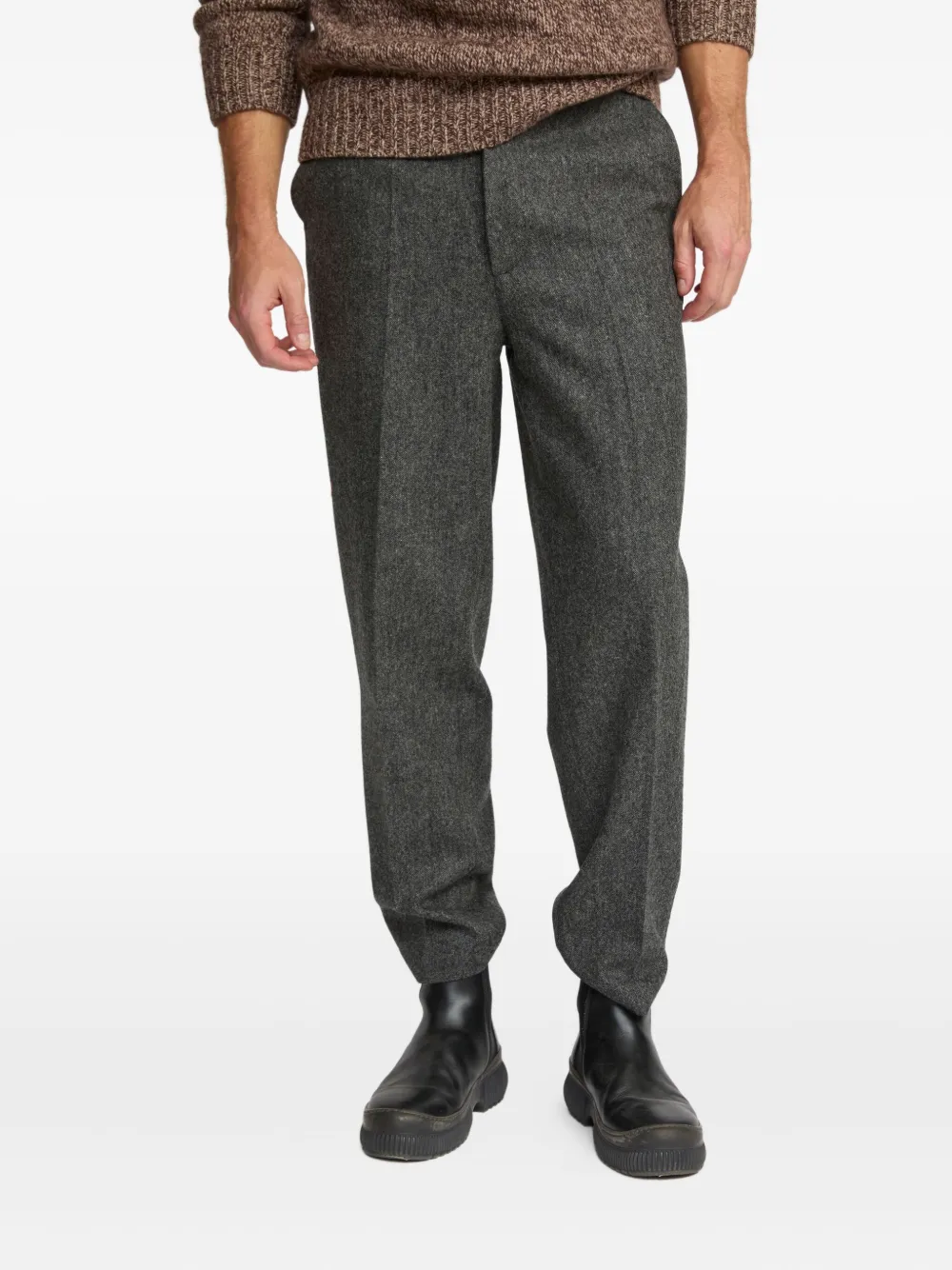 Yves Salomon Tweed straight broek Grijs