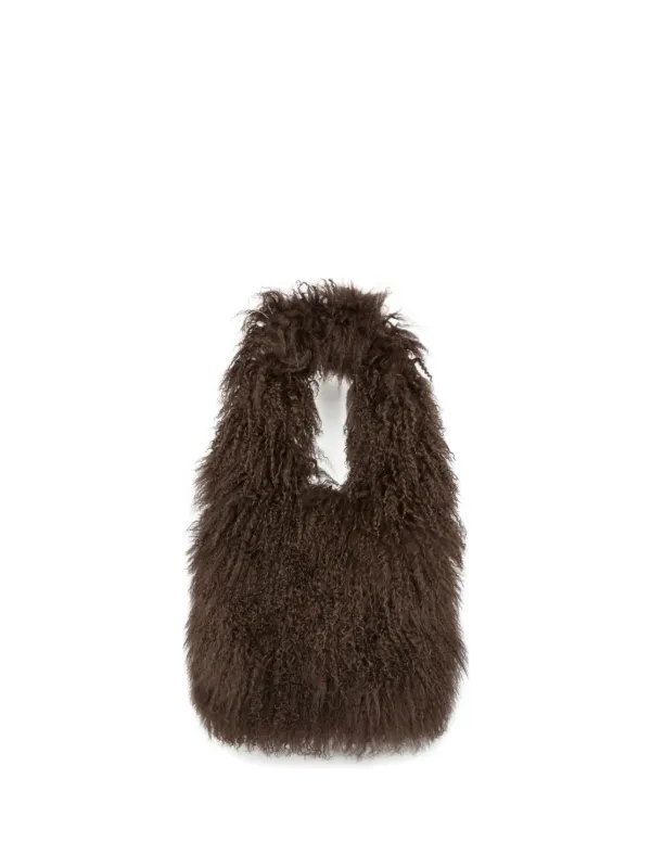 Yves Salomon Shearling Shoulder Bag in Brown