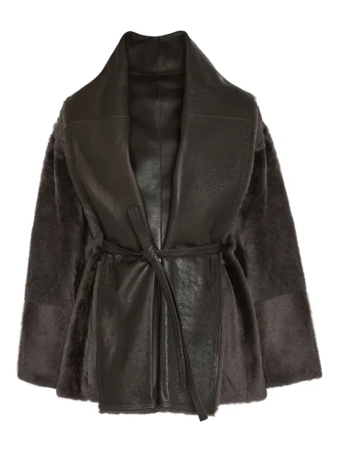 Yves Salomon leather-trimmed shearling jacket