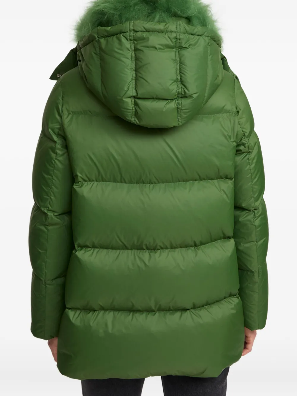Yves Salomon Lambshearling-collar Down Coat In Multi