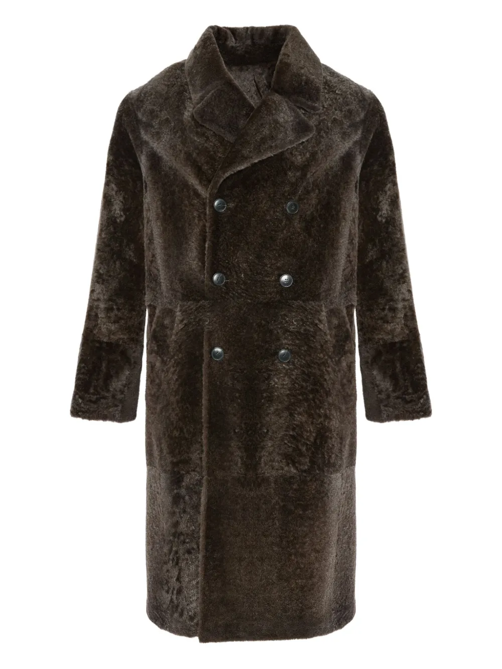 Yves Salomon double-breasted shearling coat | Brown | Image 1