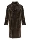 Yves Salomon double-breasted shearling coat - Brown