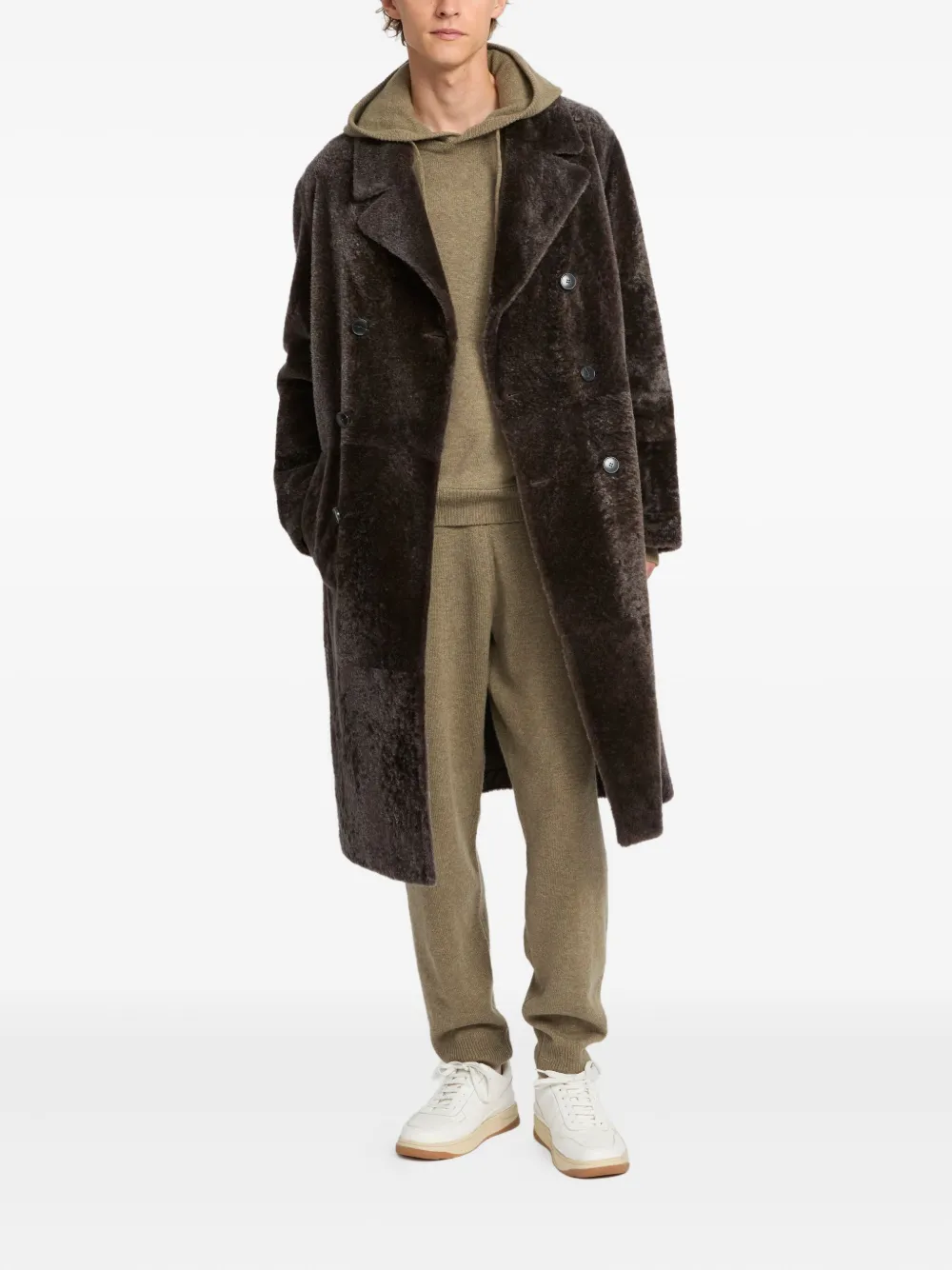 Yves Salomon double-breasted shearling coat | Double Breasted Coats | Image 2