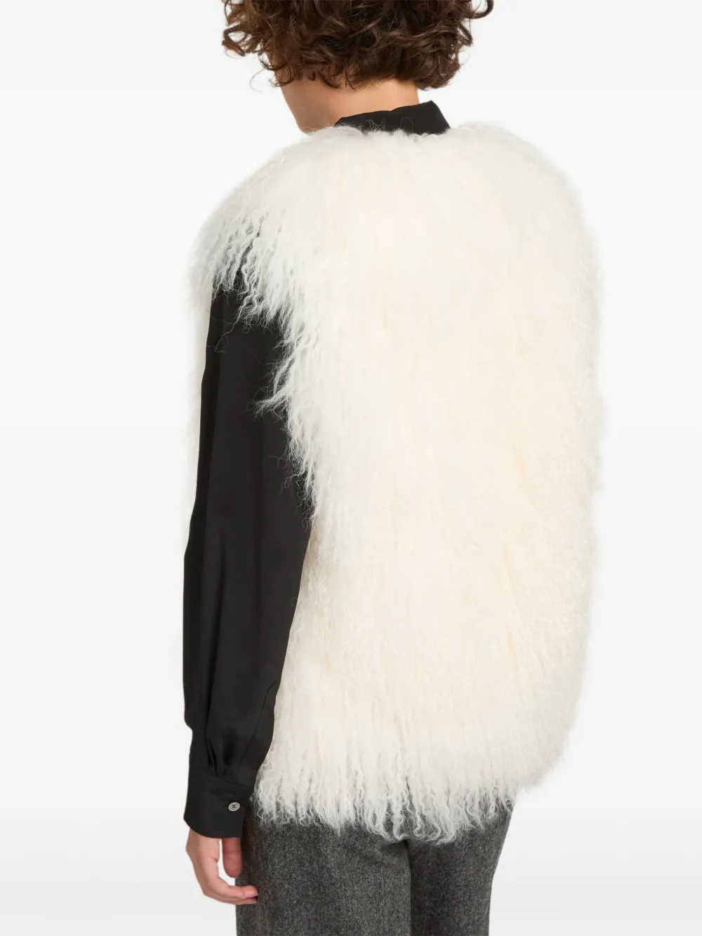 Yves Salomon Lambskin Gilet In Neutral