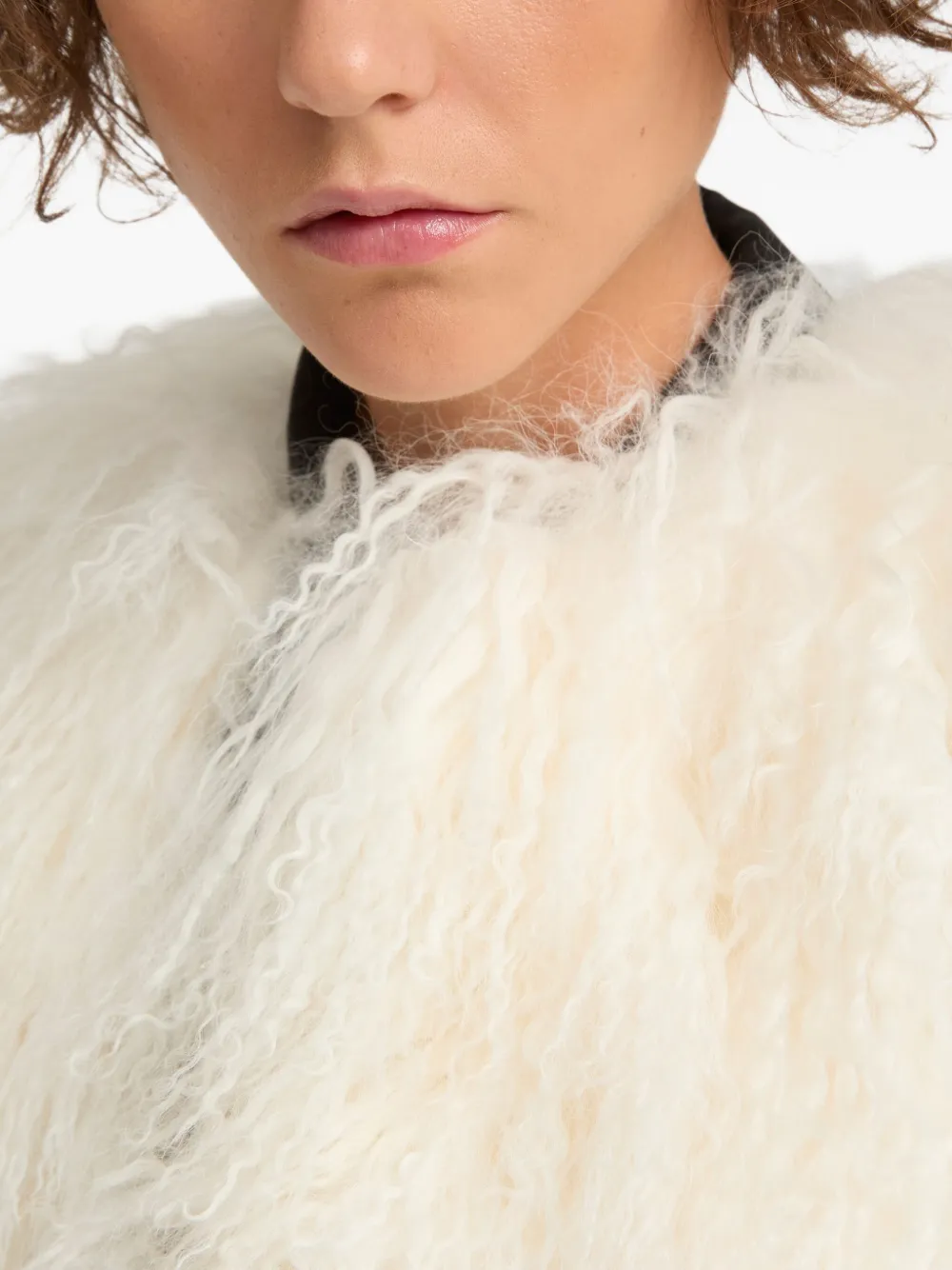 Yves Salomon Lambskin Gilet In Neutral