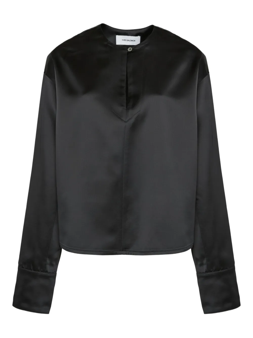 Yves Salomon Wool Blend Blouse In Black