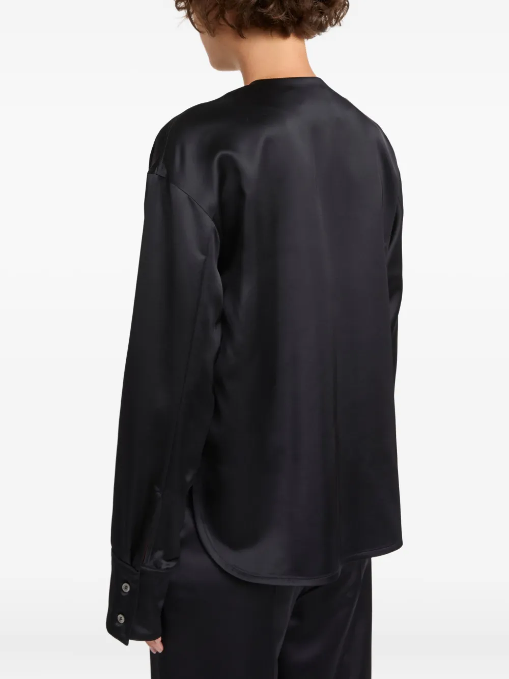 Yves Salomon Wool Blend Blouse In Black