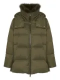Yves Salomon lambswool-collar down jacket - Green