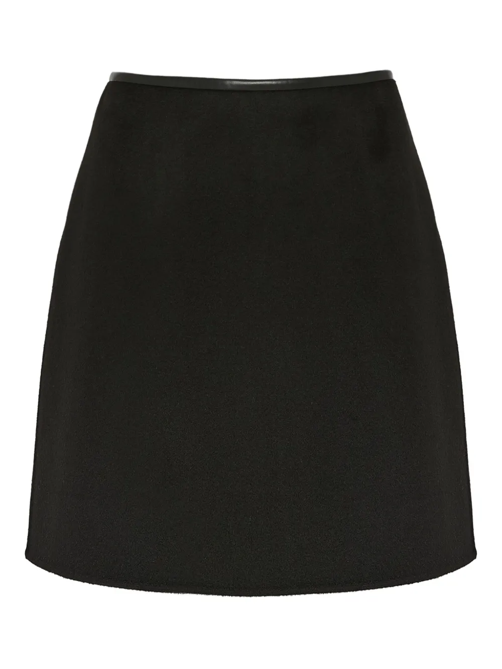 Yves Salomon Gonna con bordo in pelle - Nero