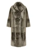 Yves Salomon double-breasted patchwork coat - Grey