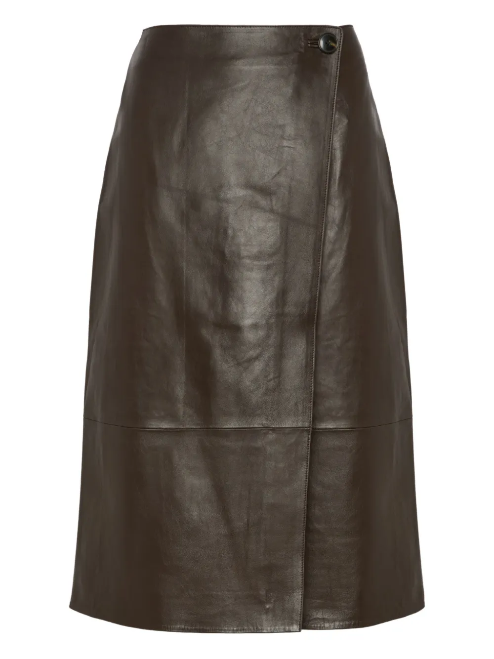 Yves Salomon Gonna con inserti in pelle - Marrone
