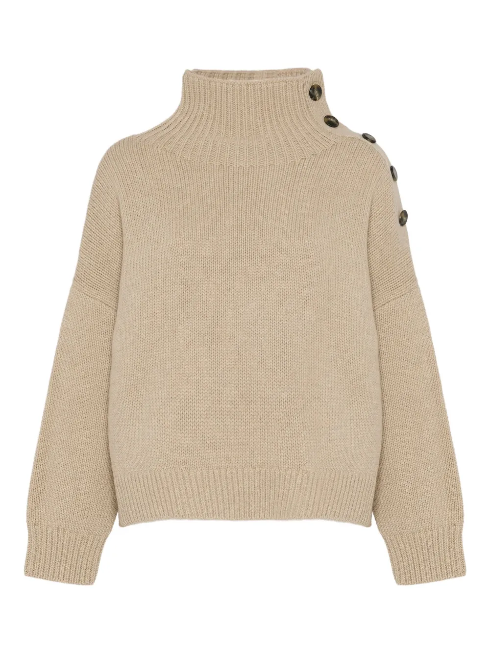 Yves Salomon high-neck button-detail sweater | Neutrals | Image 1