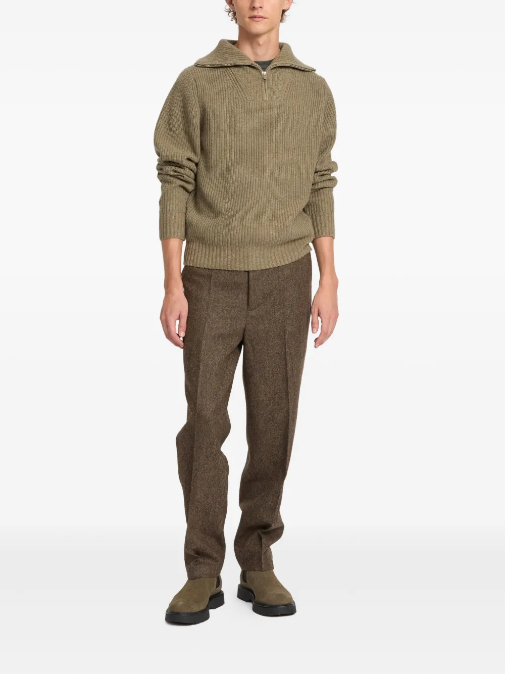 Yves Salomon Tweed broek Bruin