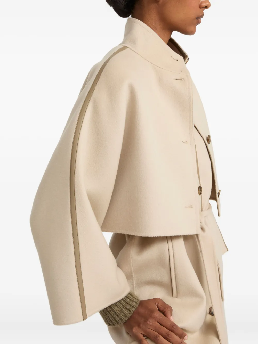Yves Salomon Double-sided Cape Jacket In Neutral