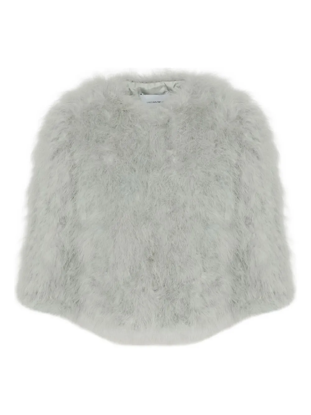 Yves Salomon turkey-feather cropped jacket | Grey | Image 1