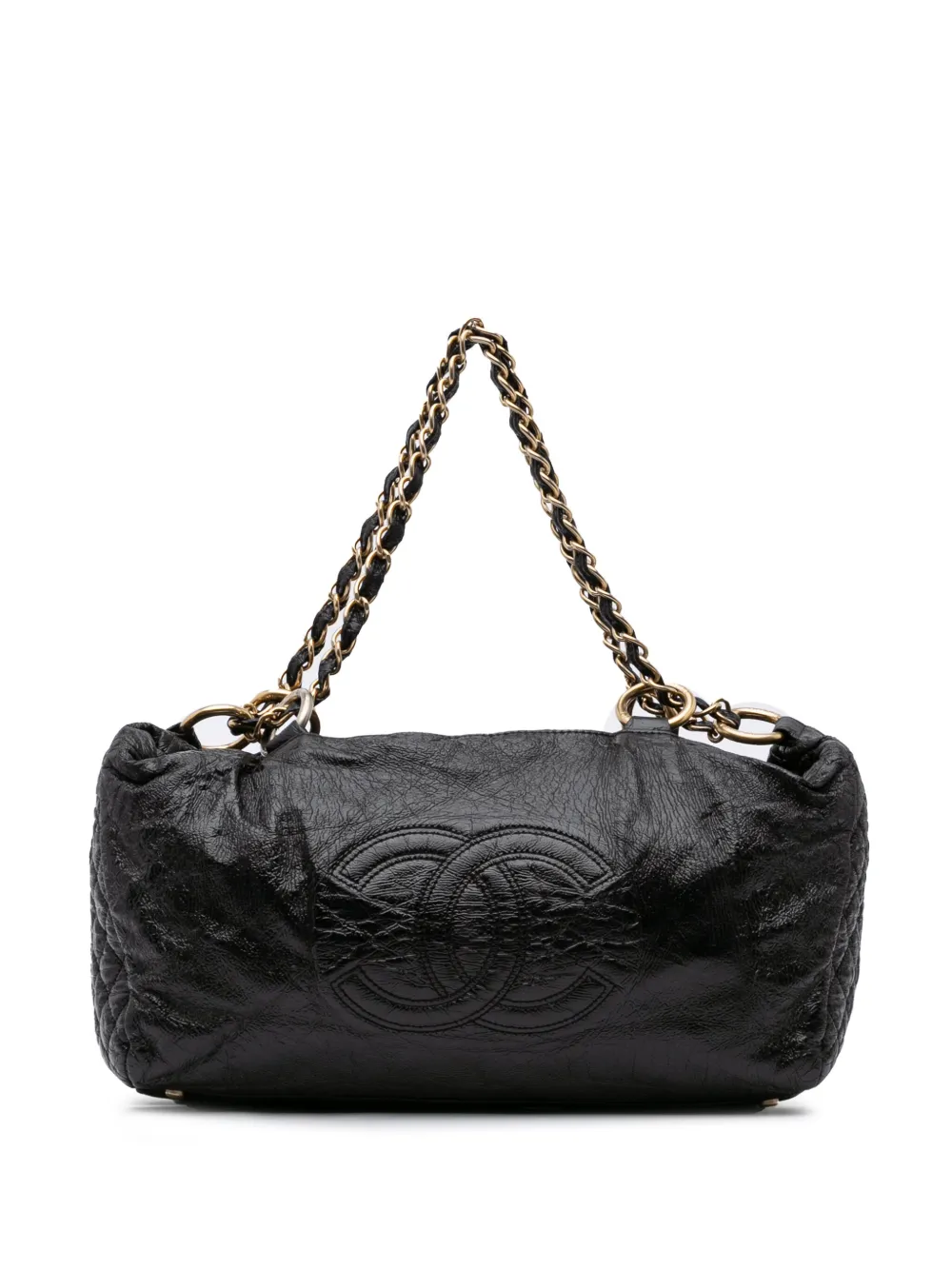 Pre-owned Chanel 2006-2008 Medium Vinyl Rock And Chain Bowler Bag Tote Bag