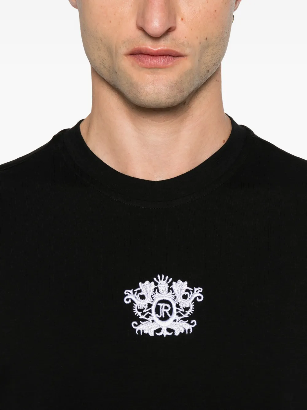 John Richmond T-shirt met borduurwerk Zwart