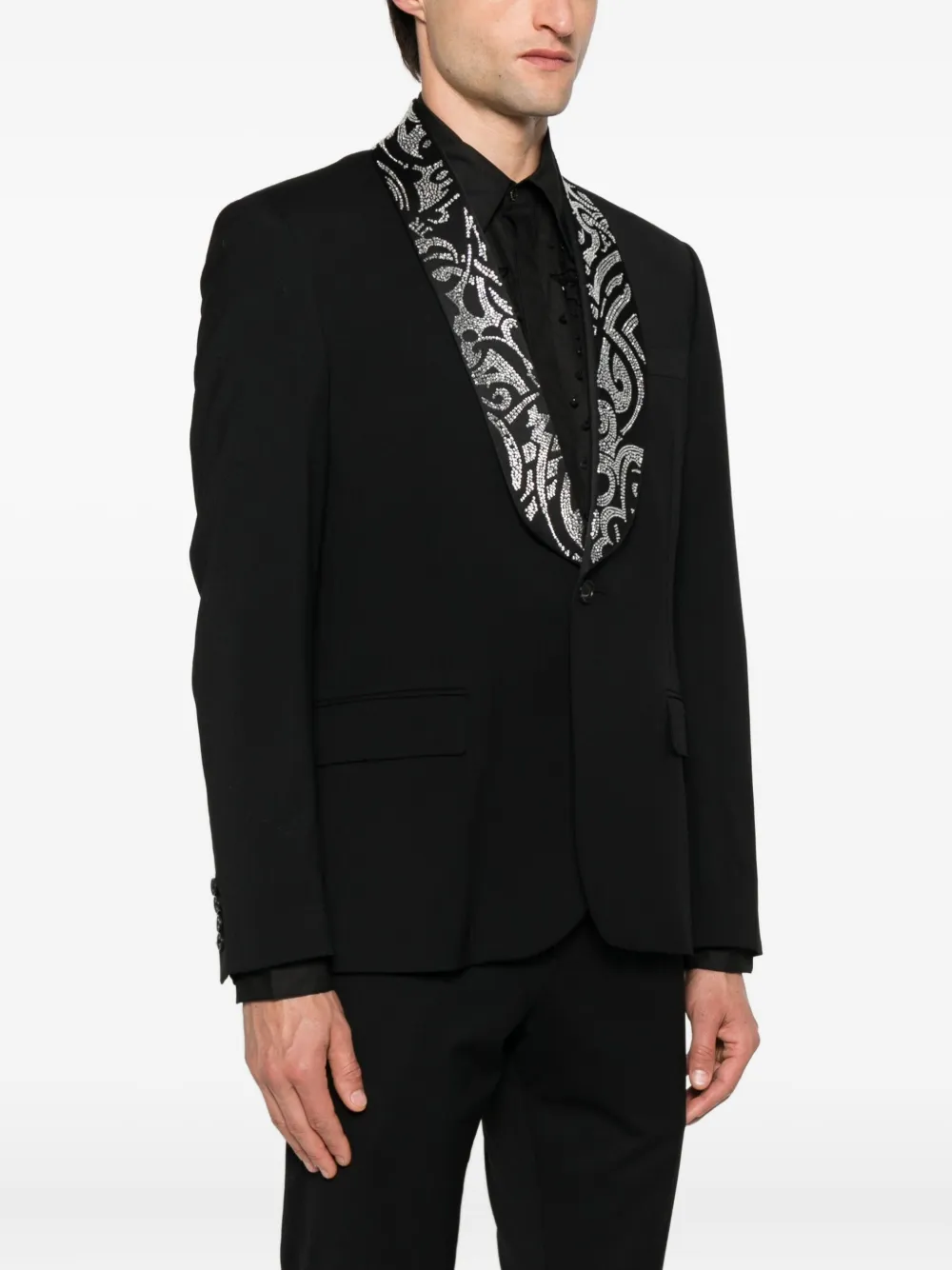 John Richmond Rotrol verfraaide blazer met sjaalkraag Zwart