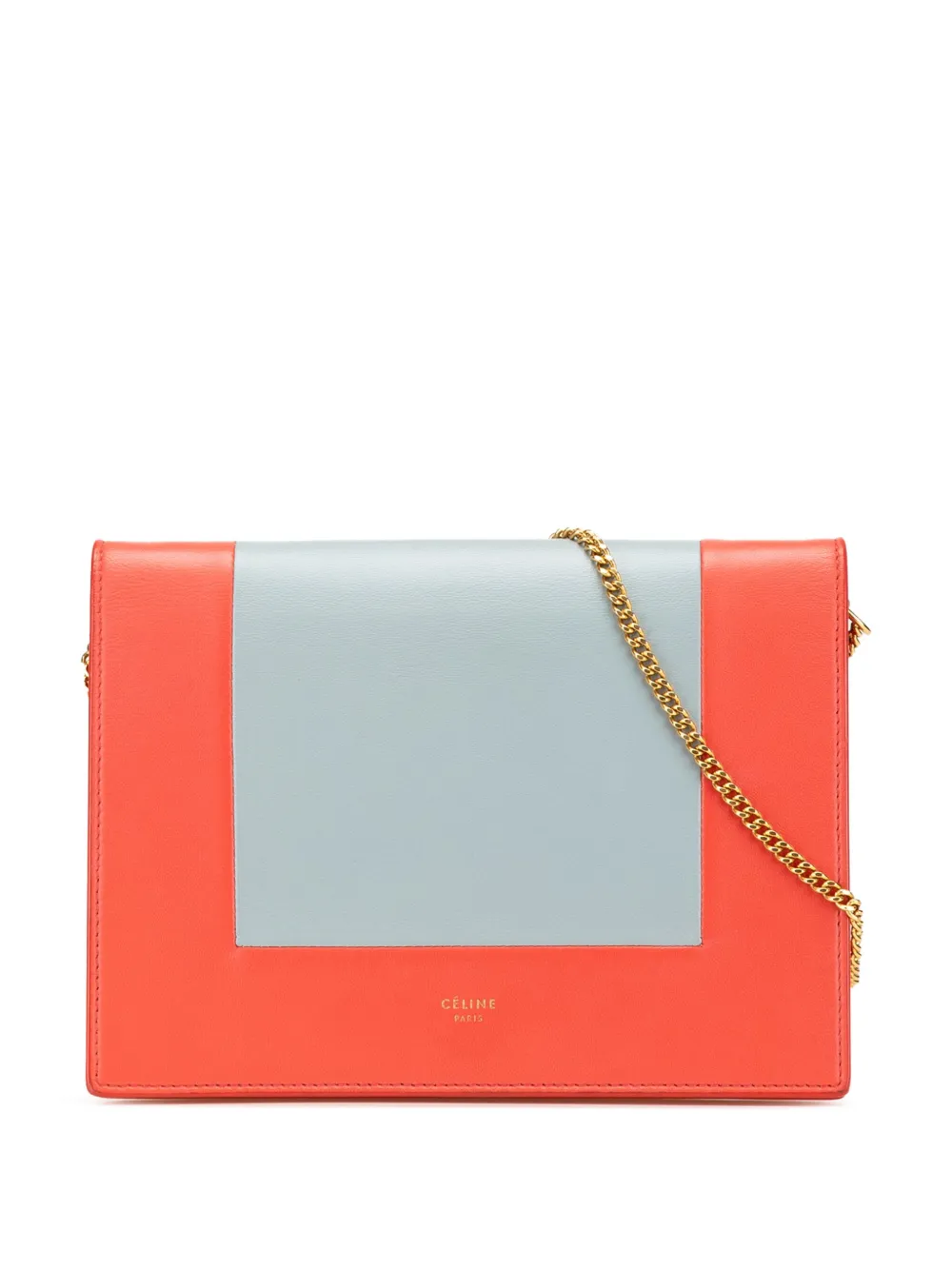 Pre-owned Celine 2017 Frame Leather Wallet On Chain Crossbody Bag