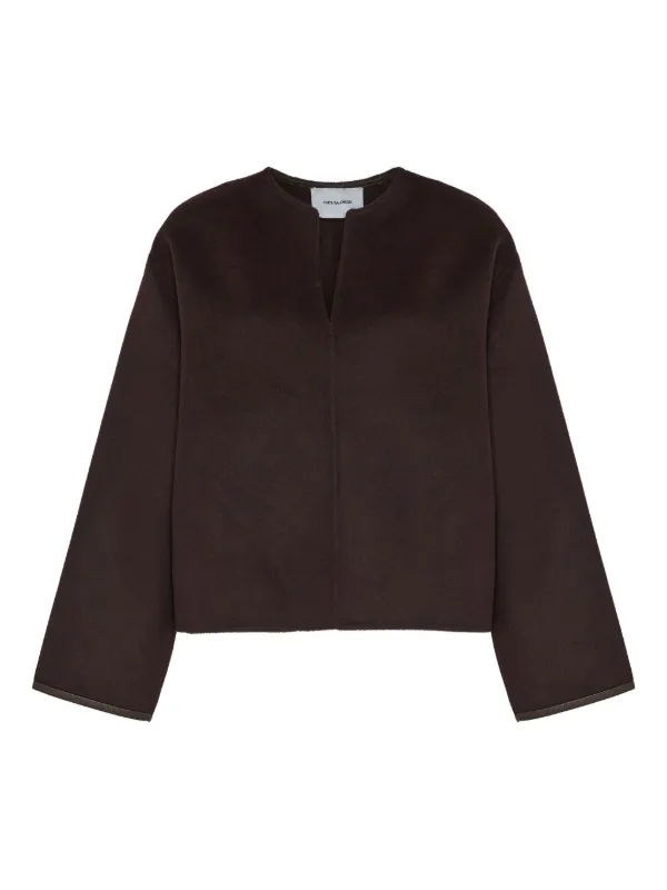 Yves Salomon V-neck Blouse in Red