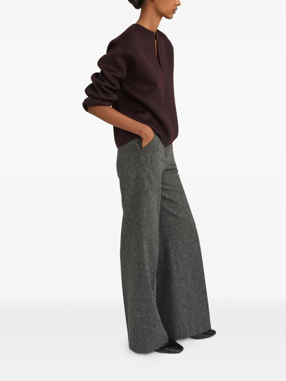 Yves Salomon Blouse met V-hals Rood