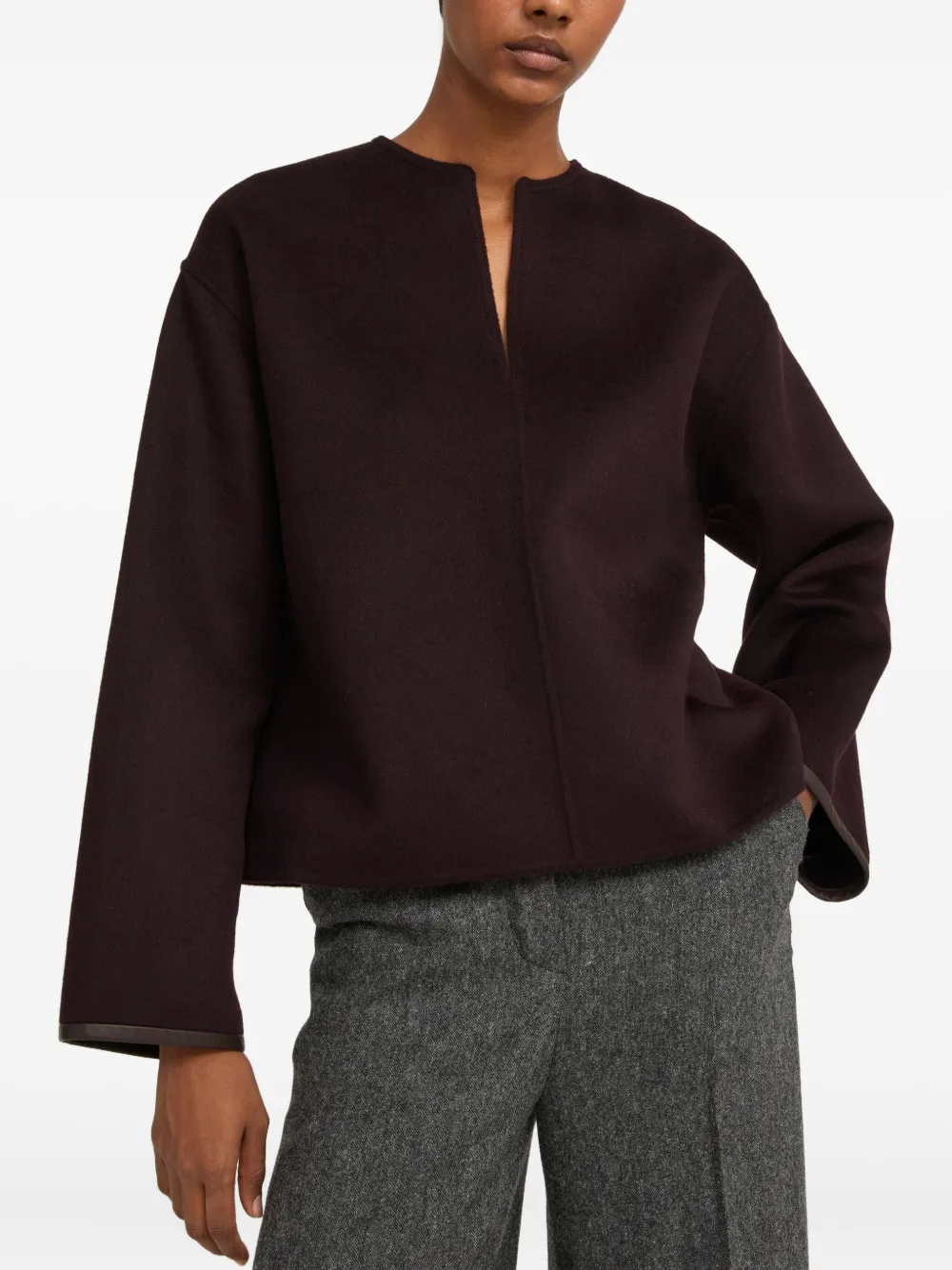 Yves Salomon Blouse met V-hals Rood