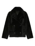 Yves Salomon double-breasted shearling jacket - Black