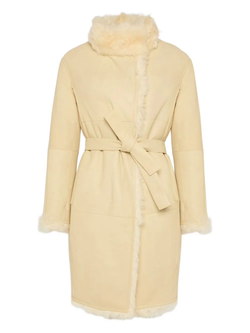Yves Salomon Reversible Toscana Lambskin Coat In Neutral
