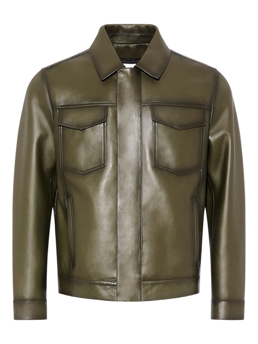 Yves Salomon Pocket denim style leather jacket - グリーン Yves Salomon Pocket denim style leather jacket - グリーン
