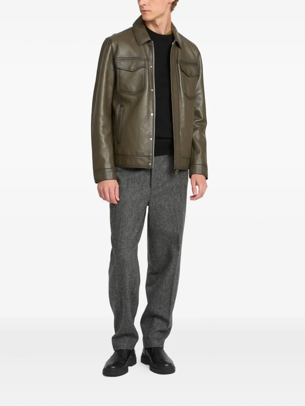 Yves Salomon Pocket denim style leather jacket | Leather Jackets | Image 2