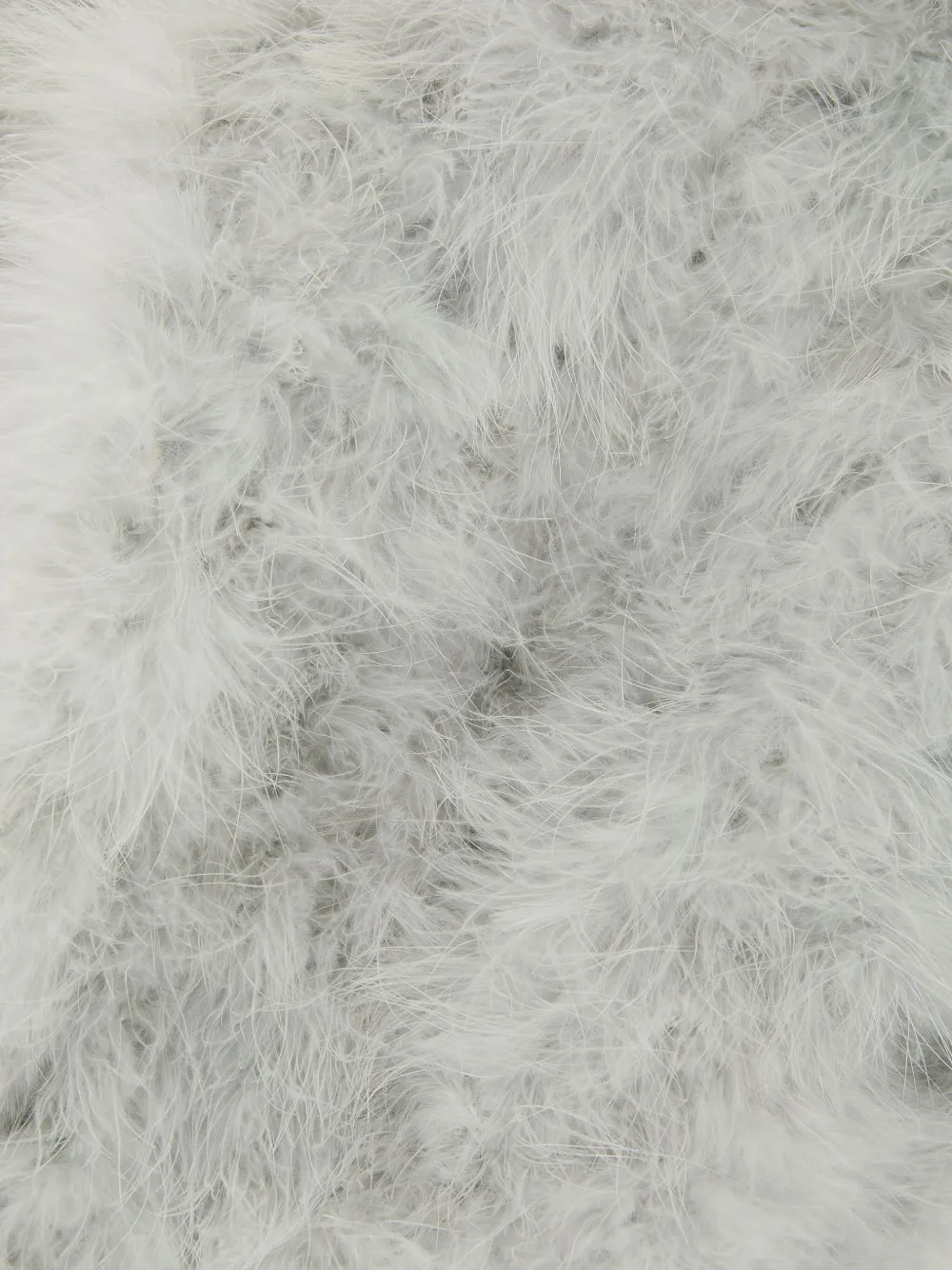 Yves Salomon fringed feather scarf - Grijs