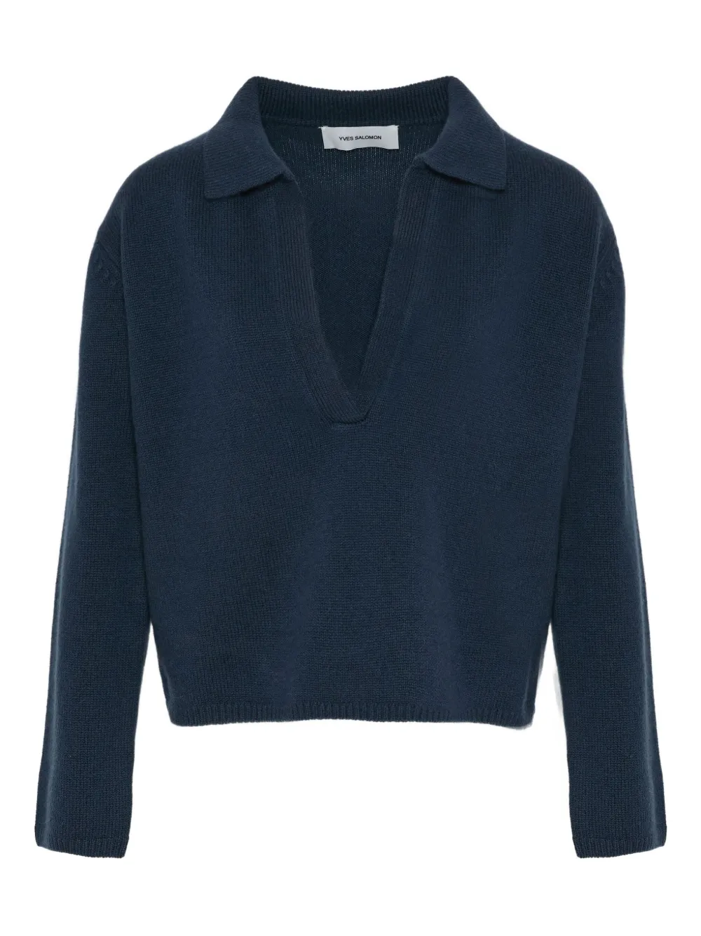 Yves Salomon shirt collar sweater | Blue | Image 1