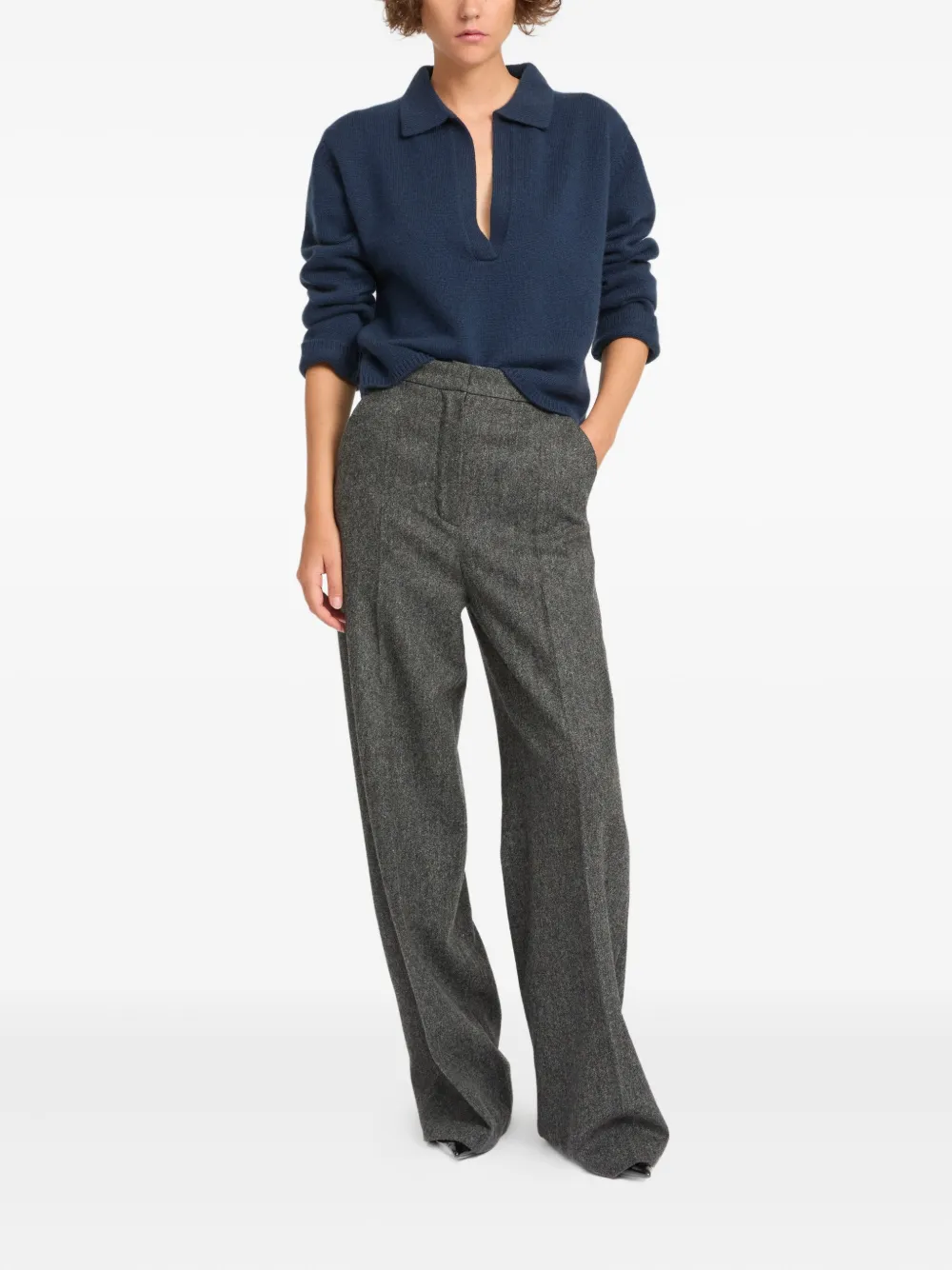 Yves Salomon shirt collar sweater | Knitted Sweaters | Image 2
