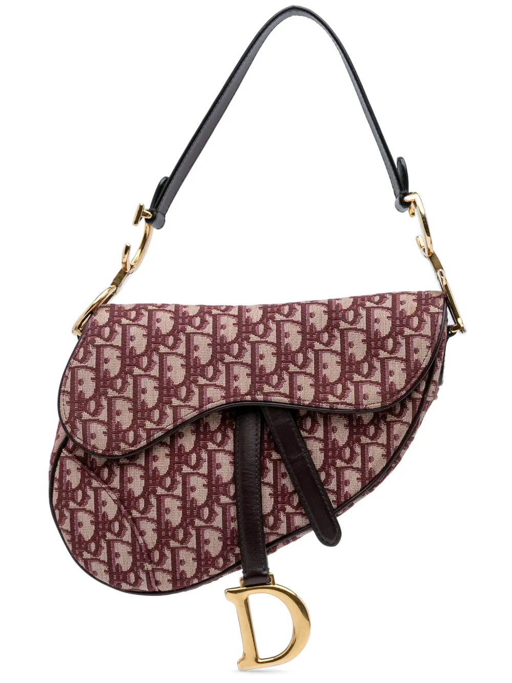 Christian Dior Pre-Owned 2018 オブリーク キャンバス サドル ショルダーバッグ - レッド Christian Dior Pre-Owned 2018 オブリーク キャンバス サドル ショルダーバッグ - レッド